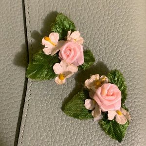 Vintage Cottagecore Flower Clip Earring Set